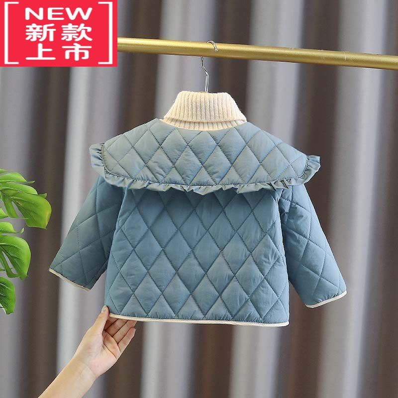 可莉允女童2022秋冬季韩版棉衣轻薄新款儿童洋气夹棉外套女宝宝冬装棉服图片