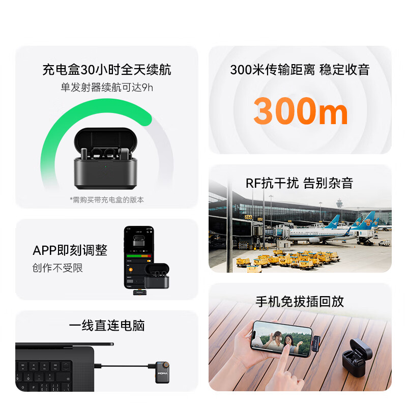 猛玛LARK MAX 2无线监听麦克风领夹式直播收音麦MOMA猛犸AI降噪短视频拍摄vlog采访收音麦话筒 全能版一拖四高清大图
