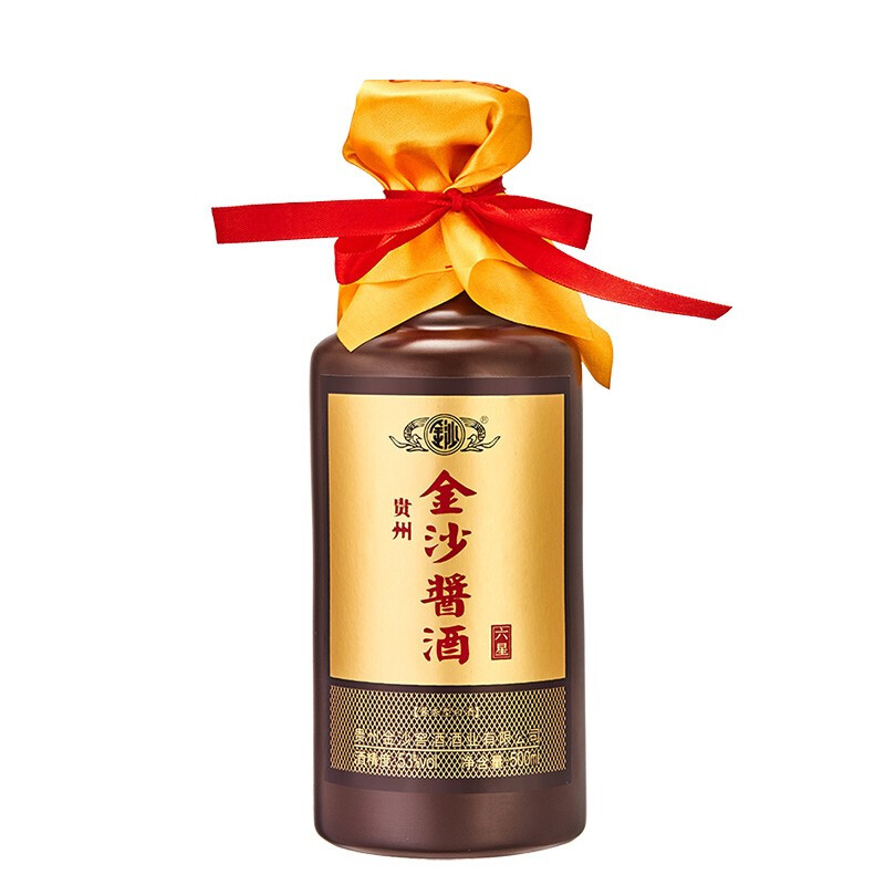 金沙酒 酱酒六星 53度 500ml*6瓶整箱装 酱香型白酒 贵州金沙回沙酒 纯粮食高度白酒礼盒装