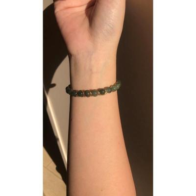 花想容原创手工14k金绕线油青翡翠手镯手镯