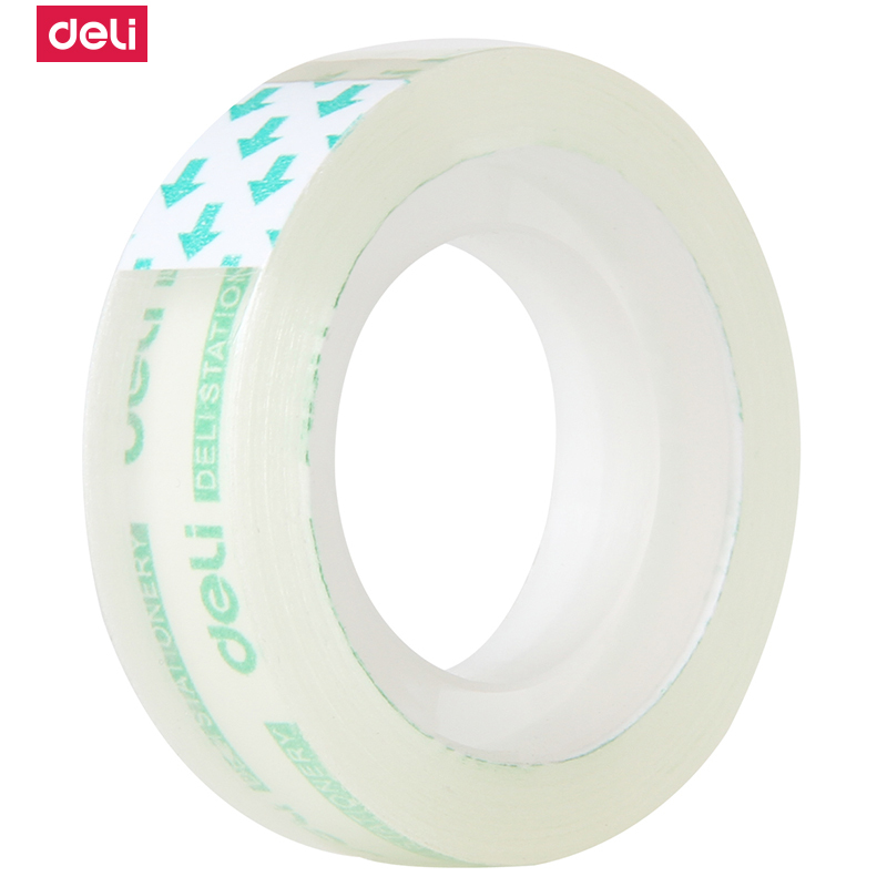 得力(deli)30029文具透明胶带学生文具手工使用胶布12mm*18m 6卷/筒 10筒装