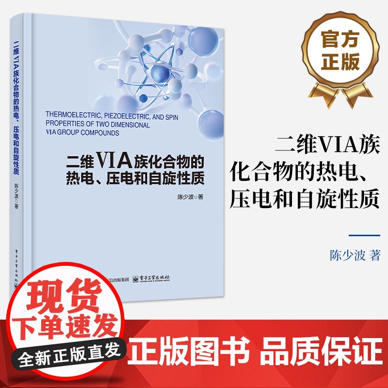 店 二维VIA族化合物的热电 压电和自旋性质 陈少波 稳定的二维VIA族化合物的相关物理性质 高性能压电自旋电子材料开发