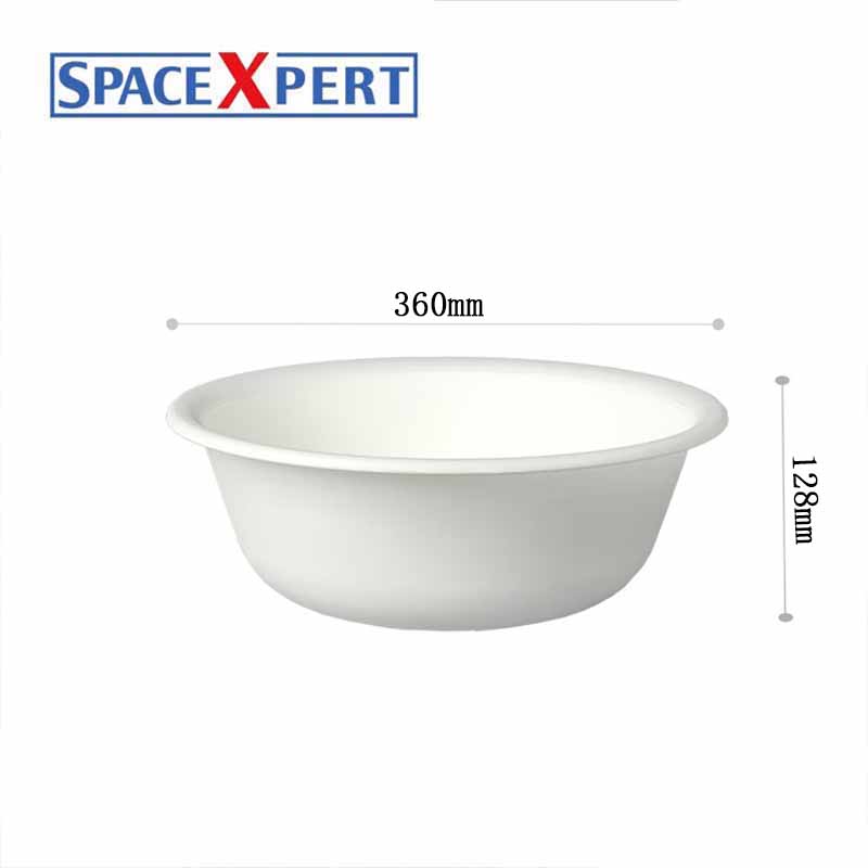 空間専門家(SPACEXPERT) 加厚洗脸盆收纳盆小号蓝/白 (直径36)高清大图