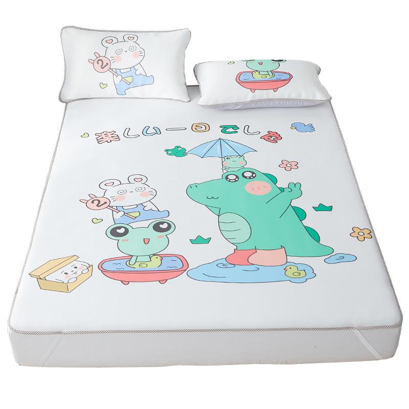 凉席冰丝1.8m床单人学生宿舍空调席子三件套夏季可水洗折叠机洗高清大图