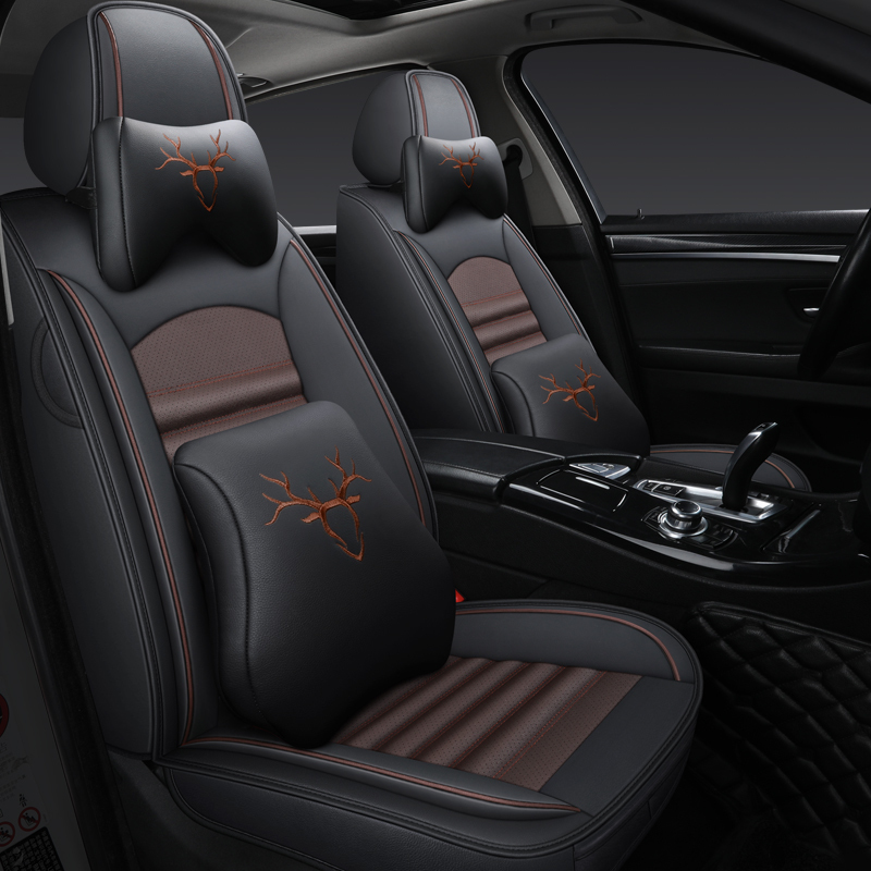 牛皮汽车坐垫四季通用养生荞麦全包围座垫专用汽车座套真皮座椅套