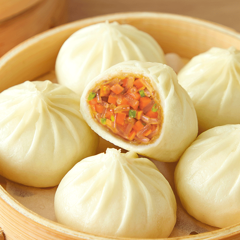思念小笼包杭州风味早餐半成品加热即食胡萝卜粉条小笼包300g*1袋高清大图
