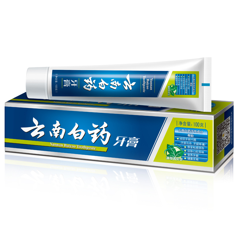 云南白药(YUNNAN BAIYAO)薄荷牙膏 100g/支 (QZZS)