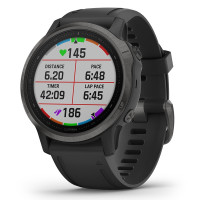佳明GARMIN 飞耐时Fenix6S Pro心率血氧GPS音乐支付登山跑步骑行游泳户外智能手表 中文蓝宝石DLC黑色