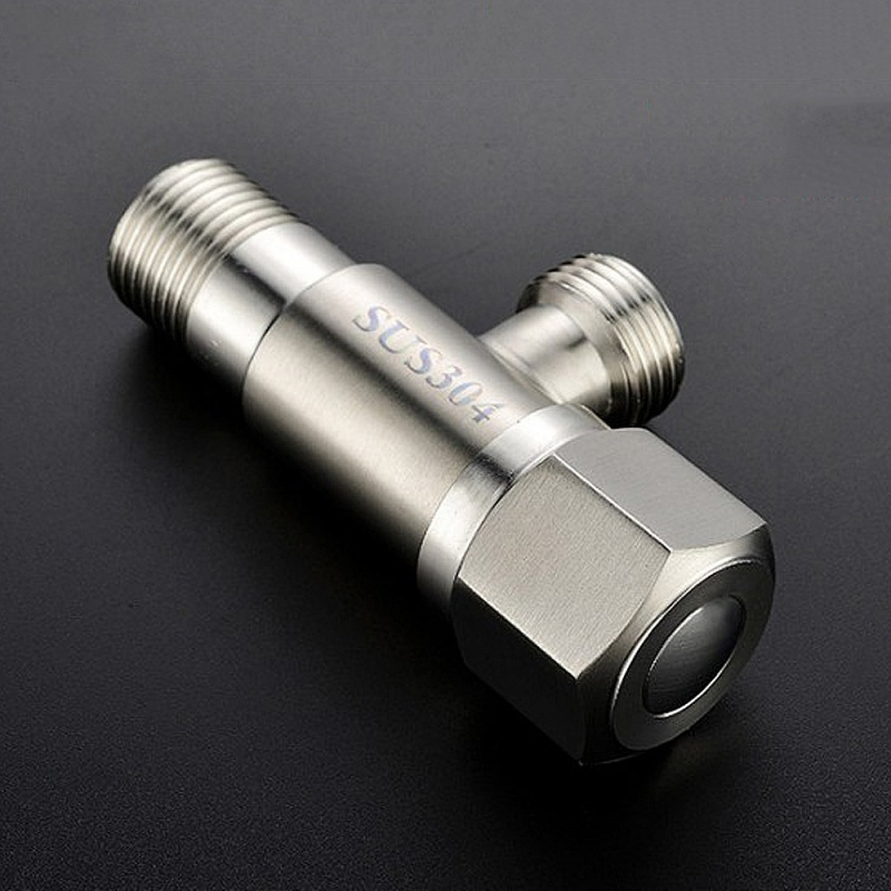 闪电客角阀304不锈钢三角阀开关水家用马桶热水器进水冷一进二出加长