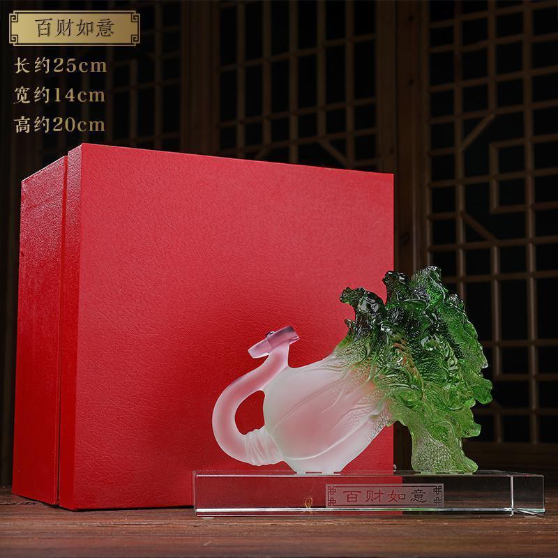 美帮汇玉白菜摆件酒柜办公室玄关客厅家居装饰房间布置摆设工艺品高清大图
