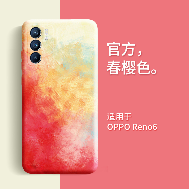 可波 OPPOReno6手机壳新款Reno6pro/pro+保护套硅胶5G个性创意镜头全包防摔软壳男女网红壳3 reno6春樱
