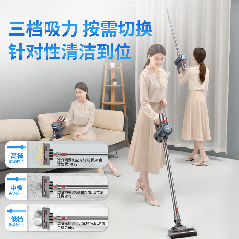 海尔(Haier)无线吸尘器家用大吸力吸尘机吸拖地一体机强力除螨手持式 HZ-G7S[吸尘器+紫外线除螨仪]高清大图