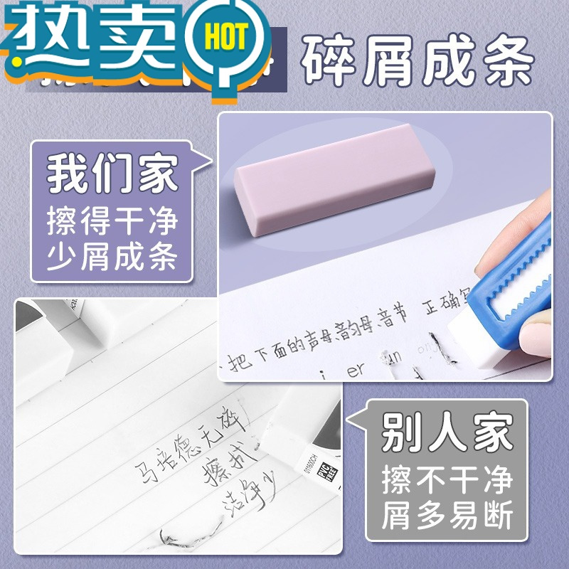 绿彩虹光推拉橡皮擦双头小学生考试专用冰淇淋彩色创意卡通可爱儿童幼儿园可伸缩无碎屑超干净替换芯橡皮擦 [经济划算-玉簪绿]