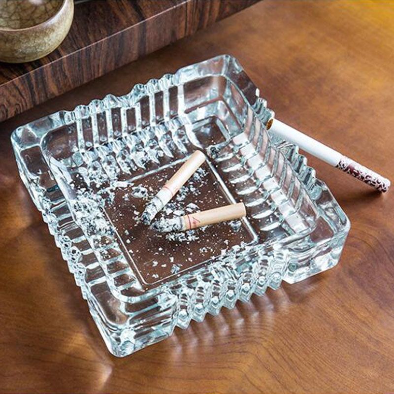 方形特大号1个玻璃烟灰缸家用客厅办公室大号欧式陶瓷创意烟灰缸个性