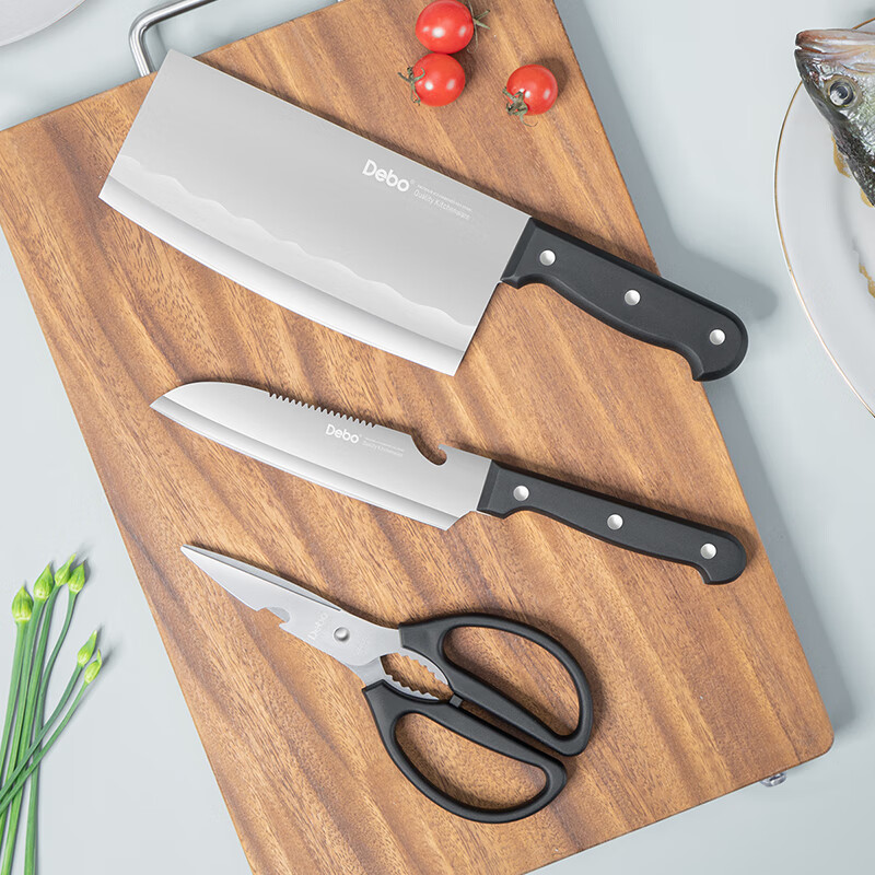 Debo德铂艾力克菜刀水果刀剪刀套装 3件套DEP-861