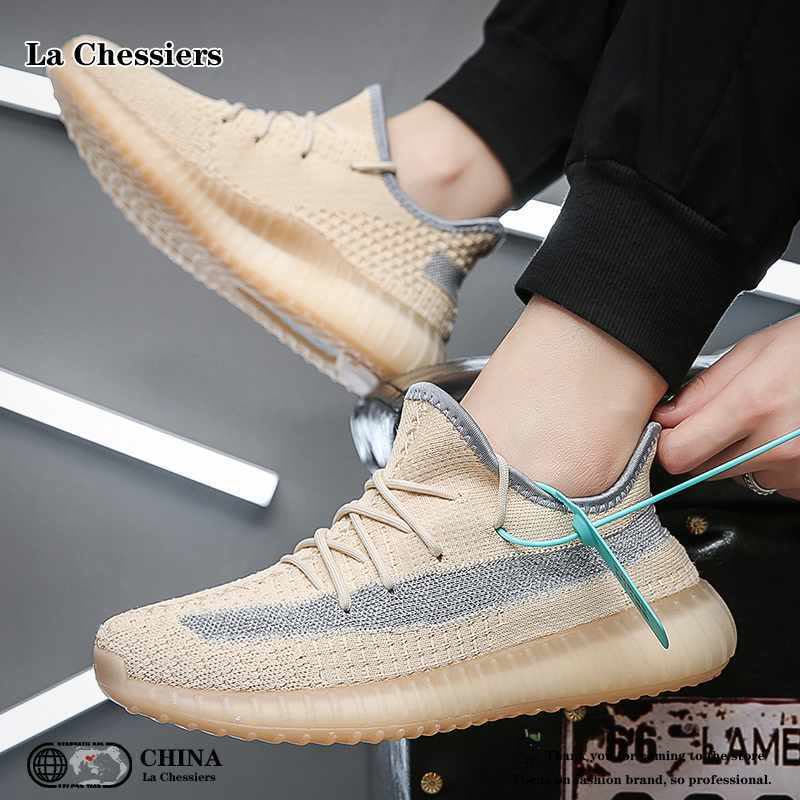 La Chessiers情侣多色椰子鞋男爆米花软底潮流百搭2025新款飞织网面透气运动休闲鞋图片