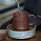 [子冶]清风竹叶杯 紫砂杯宜兴正品全手工茶具紫泥大茶杯子盖杯