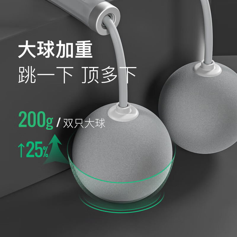 Keep负重跳绳健身运动无绳大球+有绳组合冰川灰