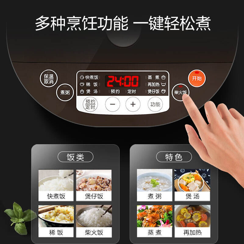 苏泊尔(SUPOR) 鎏金球釜家用电饭煲 4升电饭锅金属拉丝机身不粘内胆隐藏式微压焖香阀SF40FC663(XF)