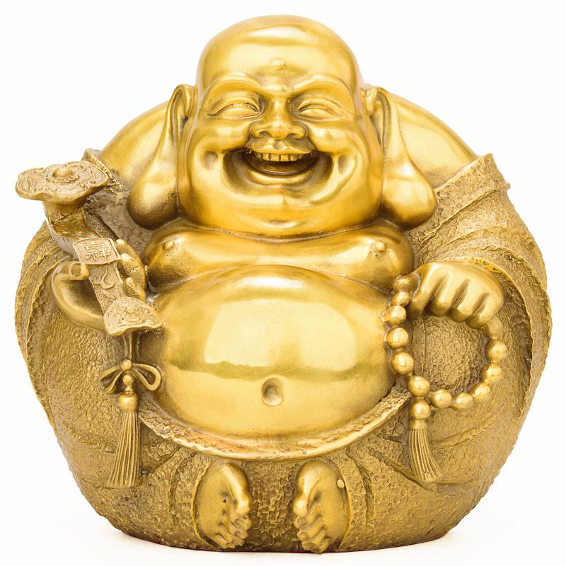 家柏饰(CORATED)弥勒佛汽车摆件 一团和气笑佛像大肚弥勒佛车载装饰品小号高清大图