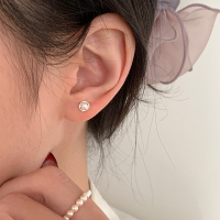 纯银珍珠耳环2025新款养耳洞耳钉睡觉免摘简约耳饰女高级感送女朋友老婆情人节七夕生日礼物