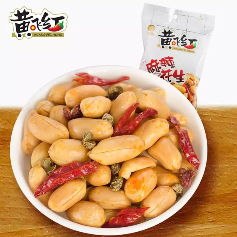 黄飞红 麻辣花生410克 麻辣香脆 花生米坚果 下酒菜