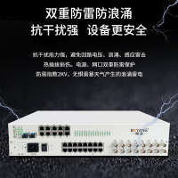 博扬 综合业务电话光端机 8路E1+30路语音(20路程控10路磁石)+6路物理隔离网 单纤120km 1对