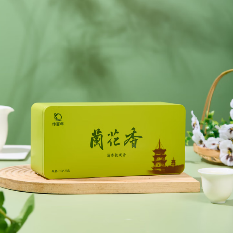 传百年茶叶[蘭花香] 清香铁观音礼盒装 225克/盒(7.5g*30泡)高清大图