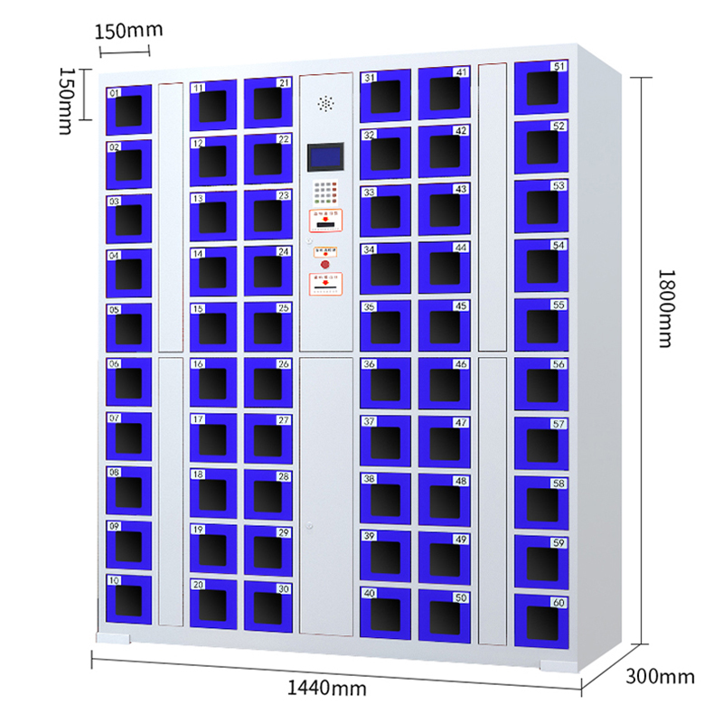 利特莱依智能手机柜存放柜充电柜存包柜储物柜60门充电透明款