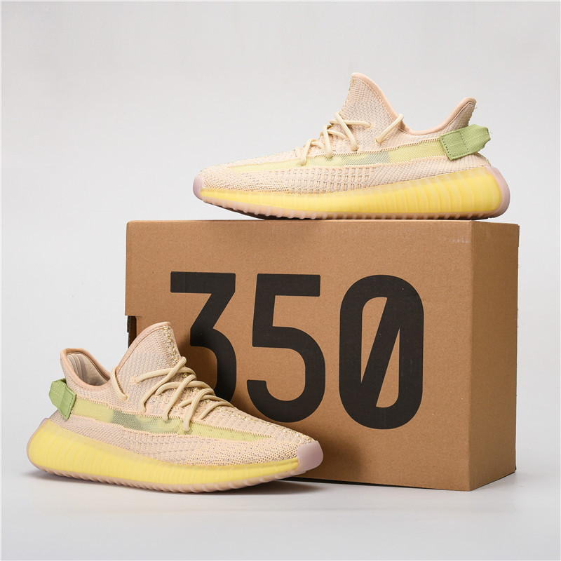 UYEEZY运动户外减震运动2022新款亚麻天使超酷潮流设计跑鞋厚底情侣椰子350运动鞋透气