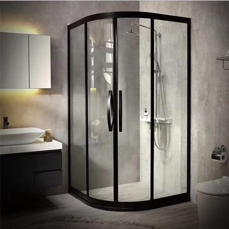 弧扇形淋浴房隔断整体不ciaa锈钢浴室移干湿分离沐浴房玻璃简易定制