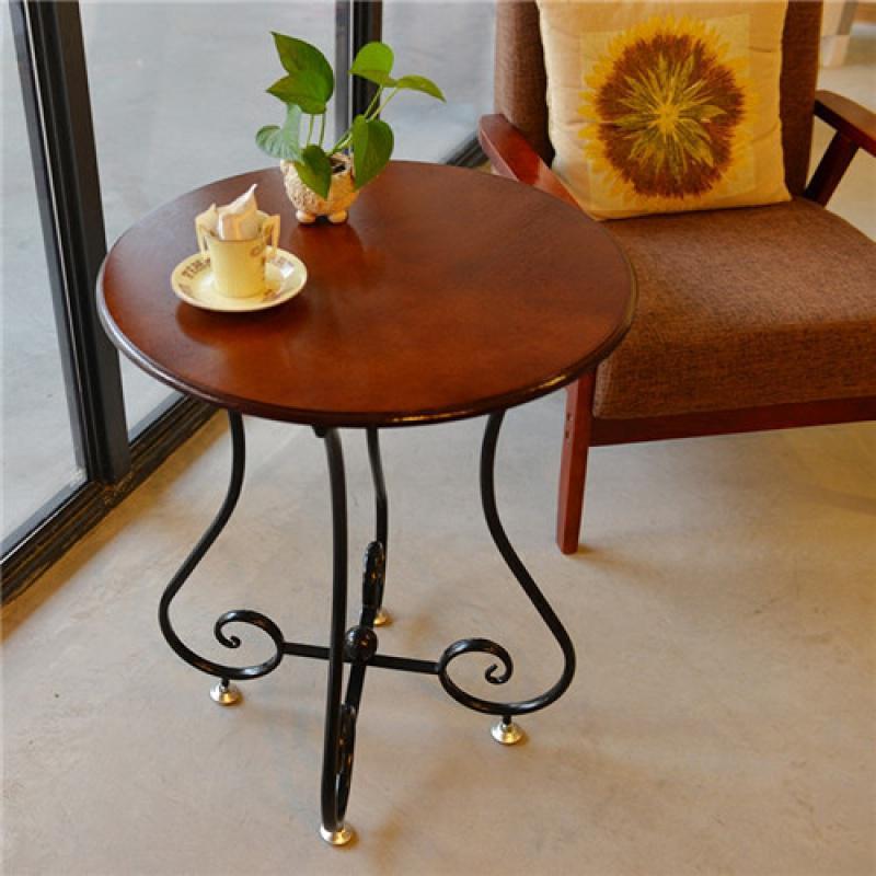迷你小茶几简约圆形铁艺茶几沙发欧式休闲创意客厅小圆桌阳台桌子定制