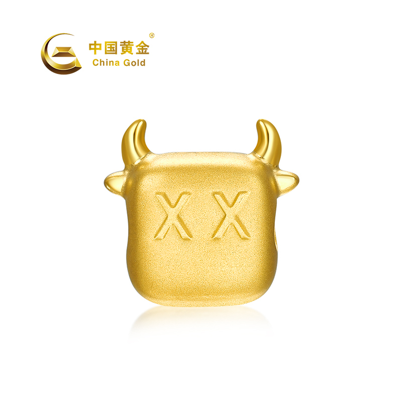 中国黄金 金包银XX牛皮绳手链