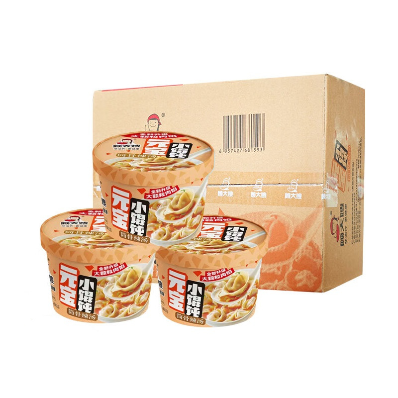 顾大嫂 元宝小馄饨 筒骨辣汤味 70g*12桶 整箱 单位:箱