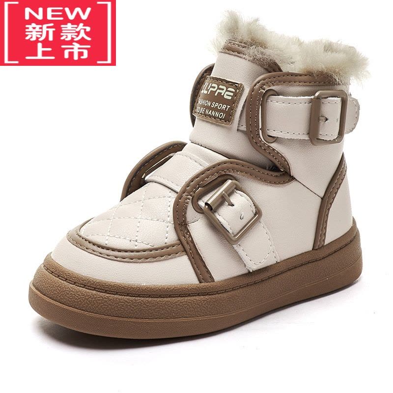 可莉允儿童雪地棉一体2022冬季新款女童雪地靴男童防水棉靴图片
