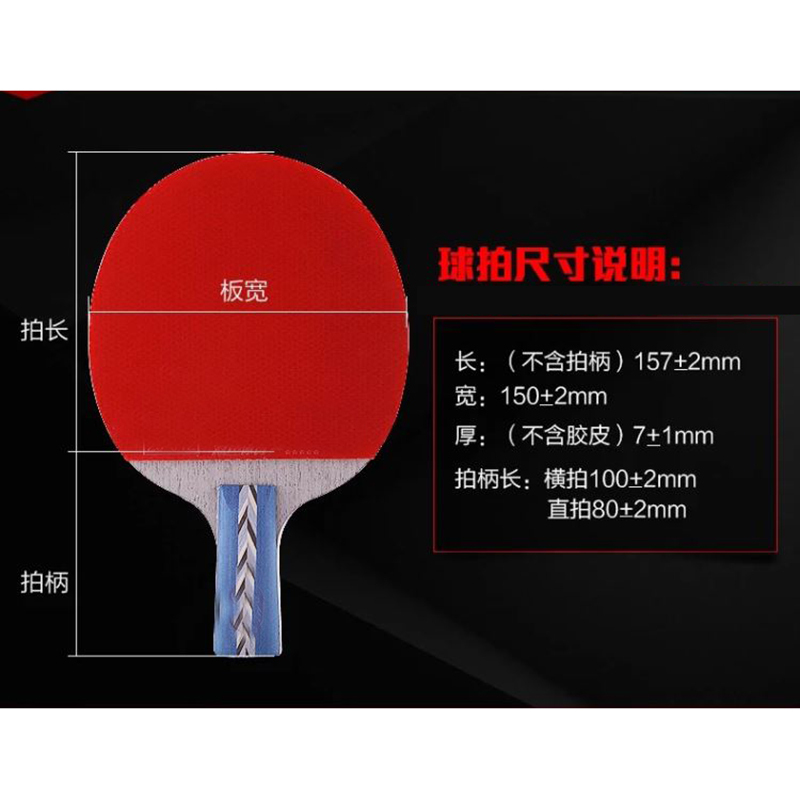 红双喜(DHS) 五星级乒乓球拍单拍 5A系列横拍直拍乒乓球拍专业乒乓球拍