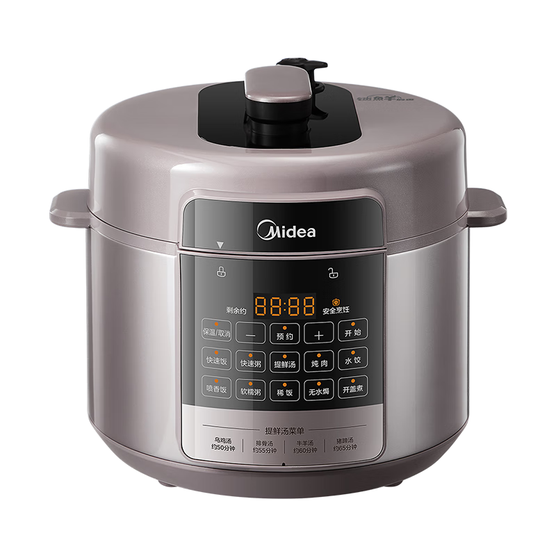 美的(Midea)电压力锅6L特色饺子功能去腥提鲜一锅双胆十大菜单大屏易操作高压锅MY-E6410