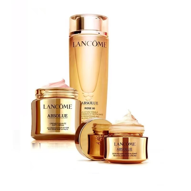 兰蔻菁纯臻颜三件套玫瑰精华水面霜眼霜抗老维稳修护淡纹保湿套装高清大图