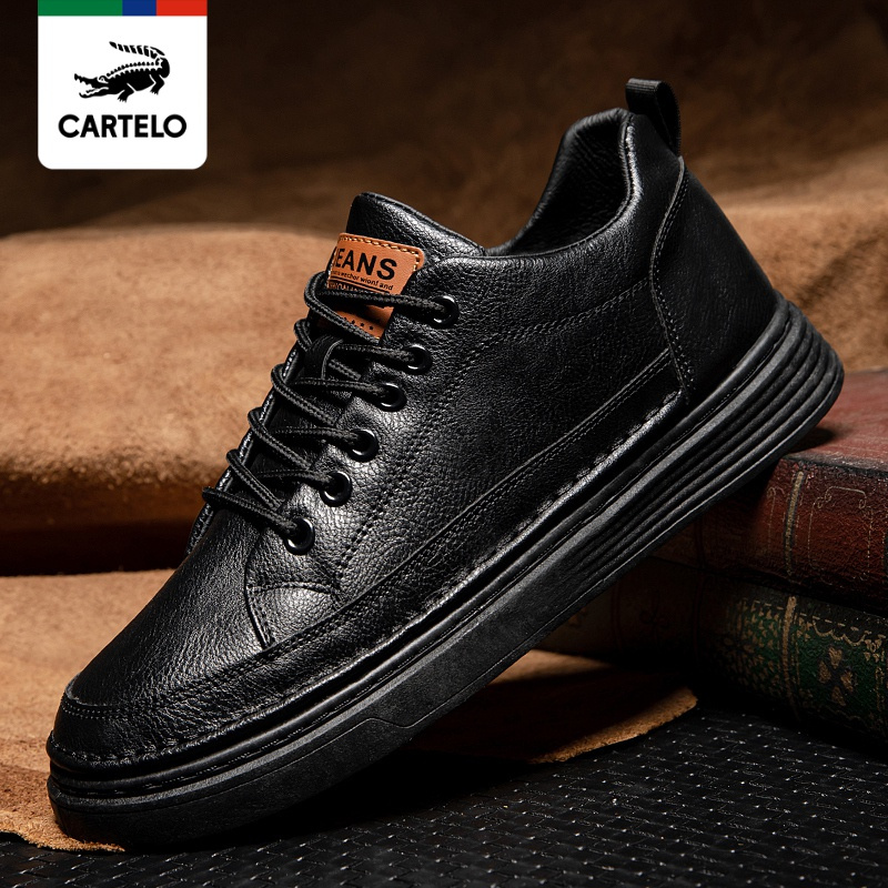 线下专柜同款卡帝乐鳄鱼cartelo新款百搭板鞋男鞋皮鞋休闲鞋视频