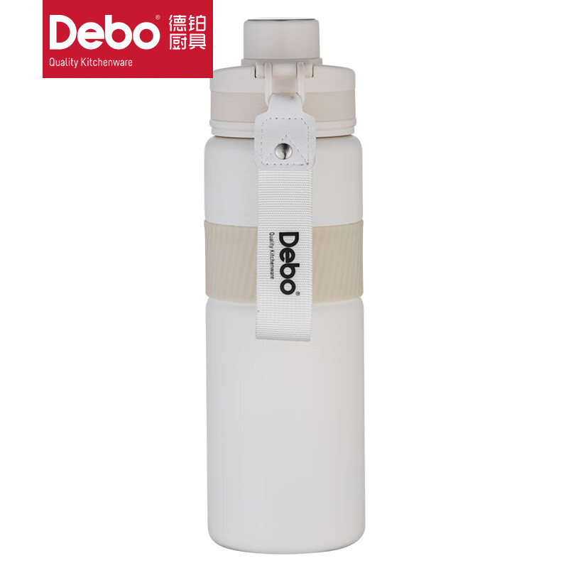 Debo德铂 艾尔顿运动水杯Tritan大容量户外便携保温杯DEP-938 米白 700ml高清大图