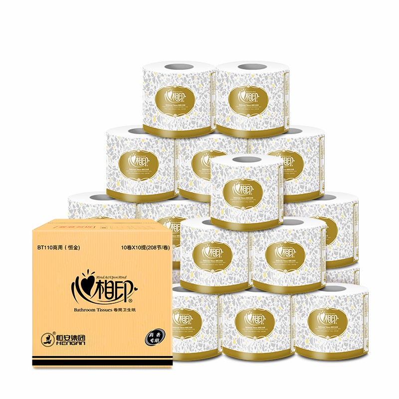 心相印 BT110(箱装)商用金色三层卫生卷纸(110克*100粒装)