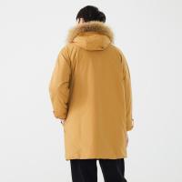 美特斯邦威长款大毛领棉服男冬季新款韩版复古多袋保暖外套男