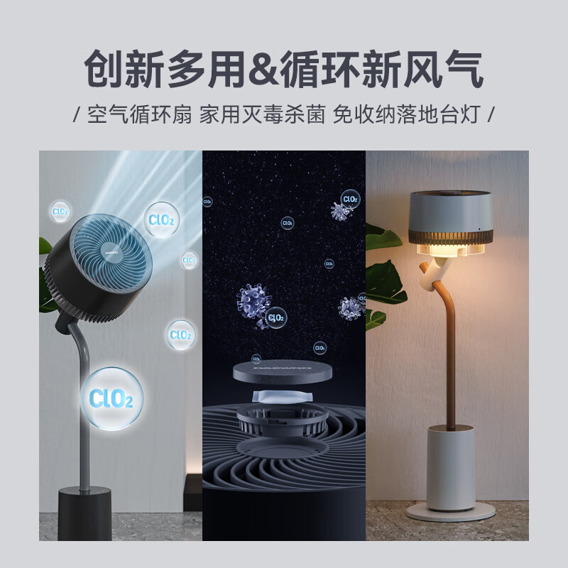 大宇(DAEWOO) 空气循环扇 电风扇落地家用大风量摇头风扇办公室直流变频轻音扇遥控落地扇 F30PRO奶糖白