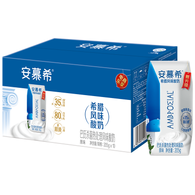 【8月生产】伊利安慕希希腊风味酸奶 原味205g*10盒/箱////