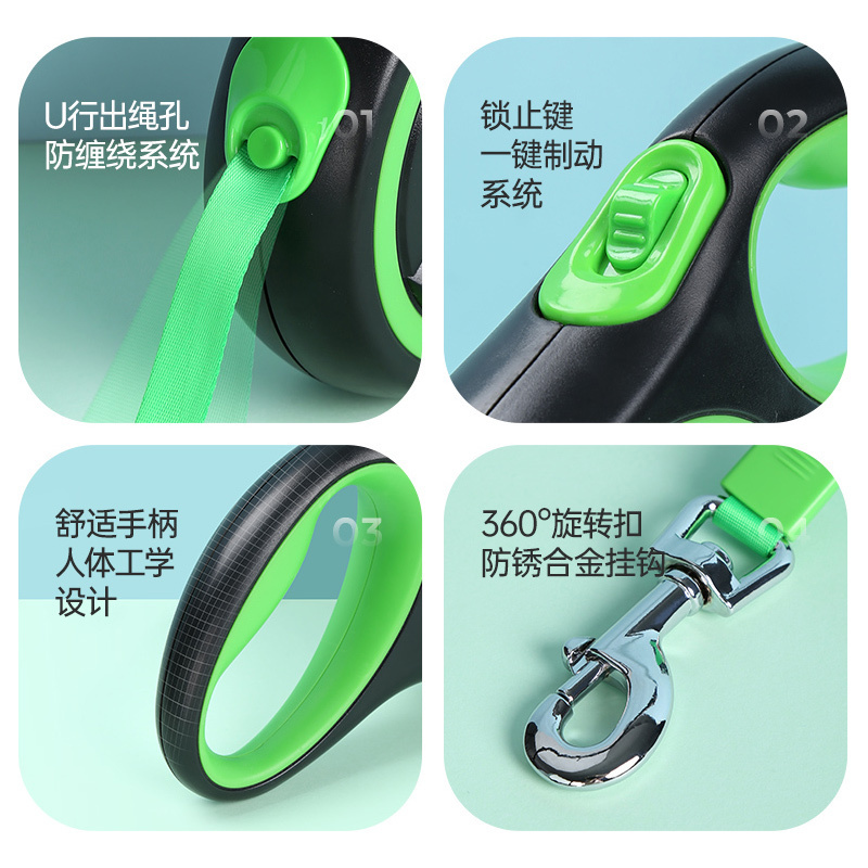 MPETS狗狗自动伸缩牵引绳遛狗绳子狗链小中型大型犬泰迪宠物用品-天空蓝-小号3M(15公斤内)