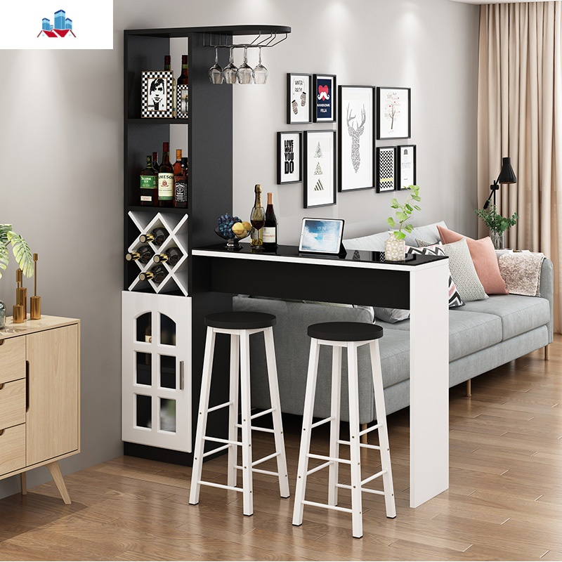 客厅吧台桌家用酒柜一体欧式隔断柜简约现代玄关柜靠墙吧台桌餐桌泰