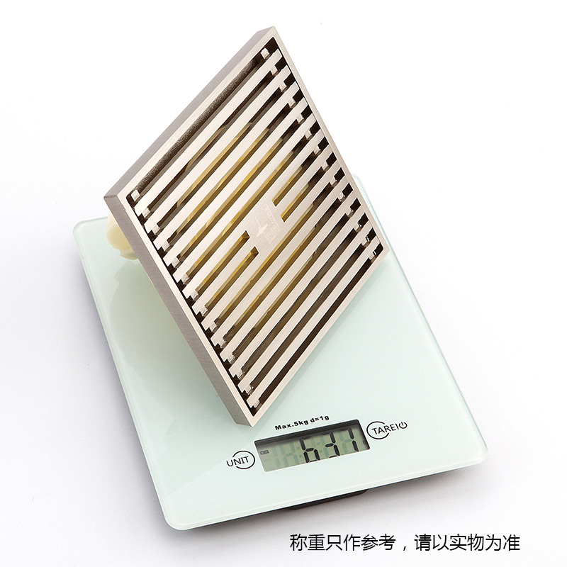 潜水艇地漏防臭阳台天台户外室外大尺寸排量花园全铜防臭地漏LTK75-15面板高清大图