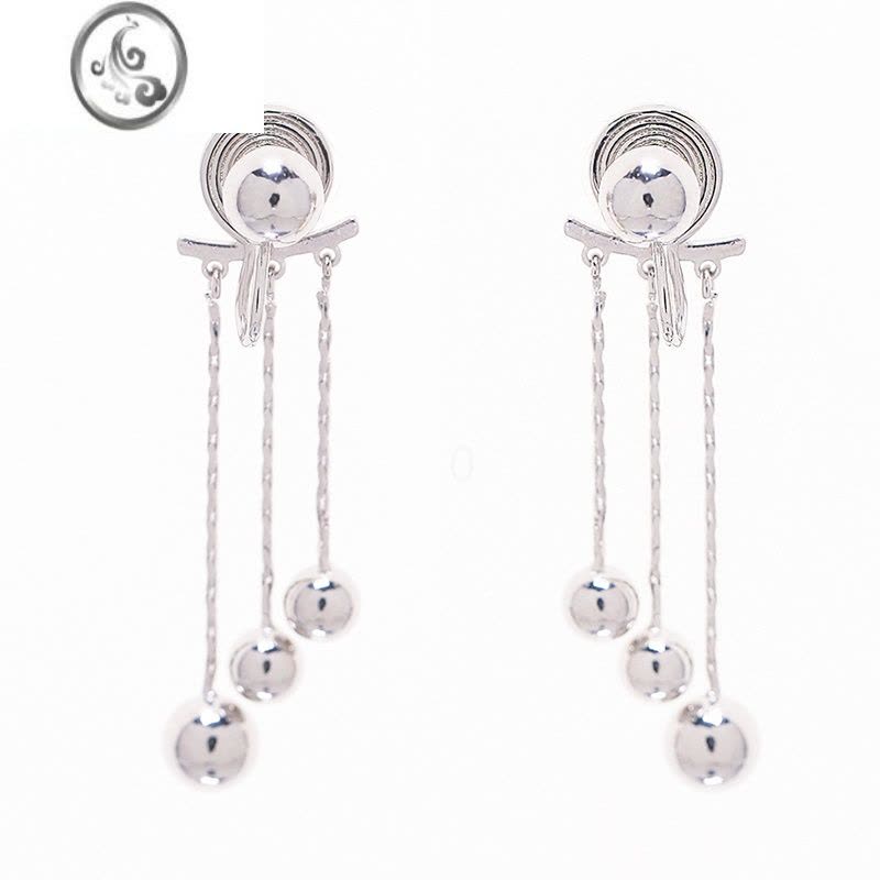 JiMi「甜酷小女孩」冷淡风流苏耳环无耳洞蚊香盘耳夹女甜酷辣妹耳饰潮图片