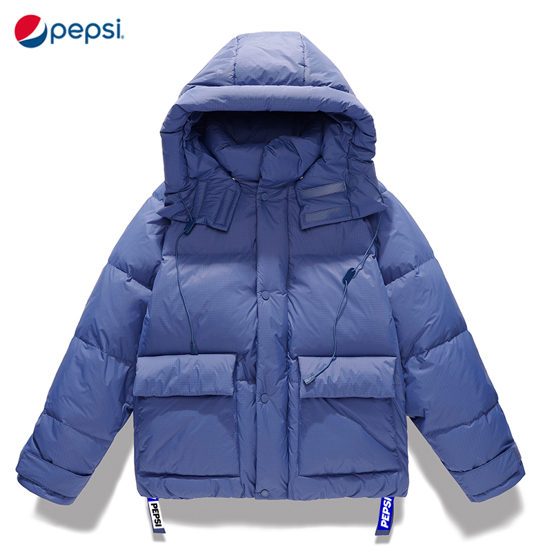 Pepsi/百事 男女同款休闲时尚潮流宽松卫衣羽绒服FZP40A3745 90白鸭绒