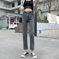 新款韩版烟管裤chic高腰弹力显瘦九分直筒八分裤